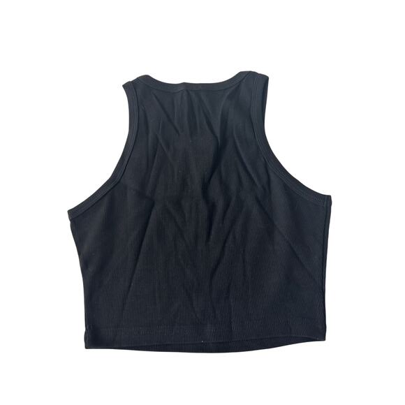 Crop Ribbed Tank Top Women's Black Size Small - NWOT - Picture 2 of 5